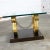 Handsome large square thick glass top side or end table in a fabulous gilded and scrolled Hollywood Regency Spanish...