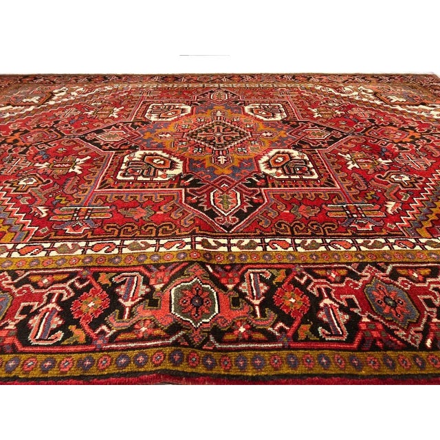 1950s Persian Antique Hand Knotted Heriz For Sale - Image 9 of 10