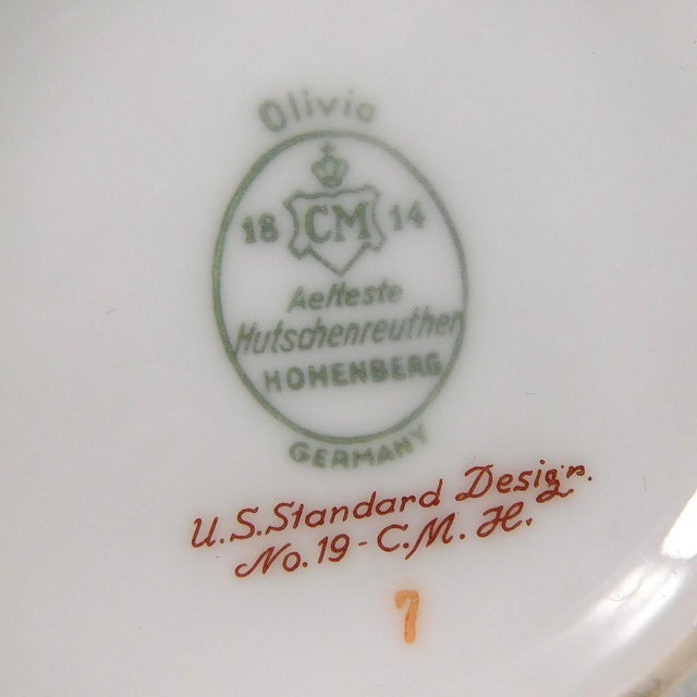1980s Hutschenreuther Coffee Pot With Floral Design and Pink Trim For Sale - Image 9 of 9