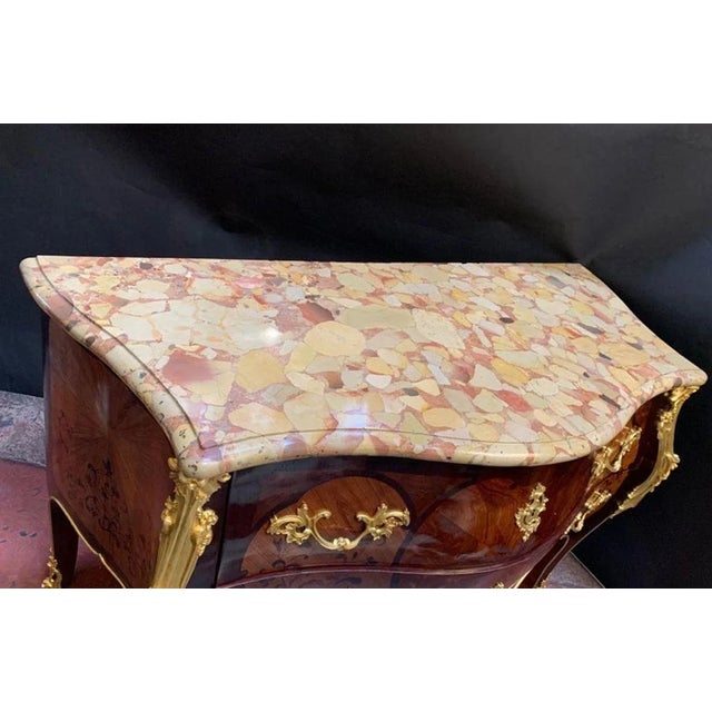 French Early 20th Century Louis XV Style Gilt Bronze Marquetry Commode For Sale - Image 3 of 9
