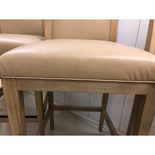 Modern Walnut Frame Bar Stools - Set of 4 For Sale In Los Angeles - Image 6 of 12