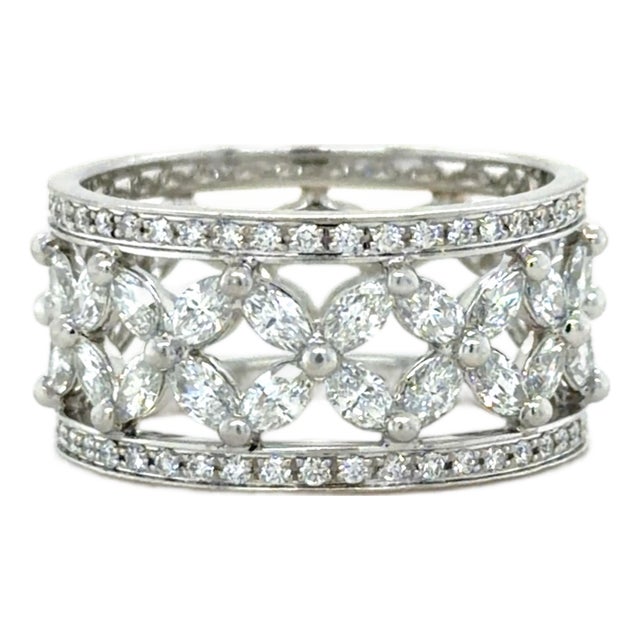 Tiffany & Co. Victoria 2.34 CTTW Diamond Band Ring, Platinum, Size 7 For Sale