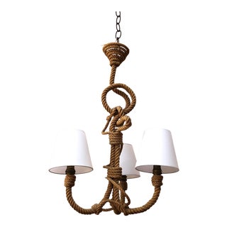 Rope Chandelier Audoux Minet, Circa 1960 For Sale