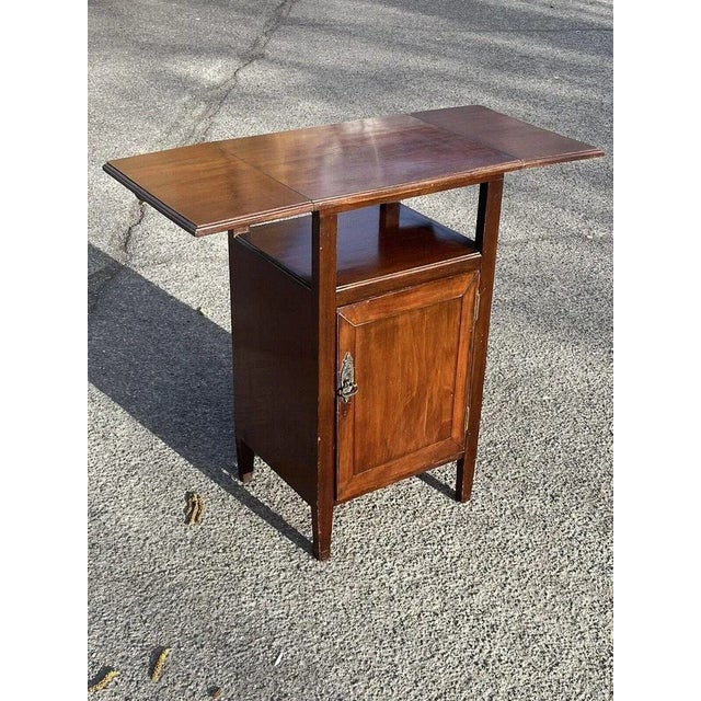 Gold Edwardian Bedside Cabinet in Mahogany with Fold Out Flaps For Sale - Image 8 of 10