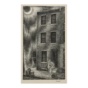 Richard Hood (1910-1995) - Futurist Man and the Moon, Signed (Etching, 1938)/Expressionist