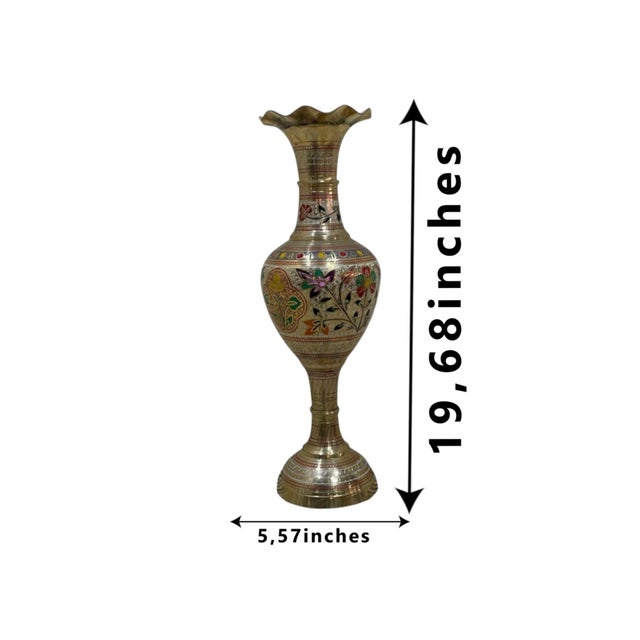 Handcrafted Engraved Brass Vase For Sale - Image 10 of 10