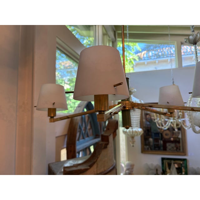 1960s Italian Modern Brass Chandelier For Sale - Image 10 of 11
