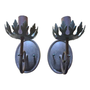 Pair of Vintage 1980s Green Sconces