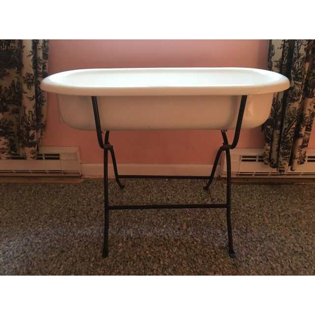 Vintage Hungarian Baby Tub on Stand Chairish