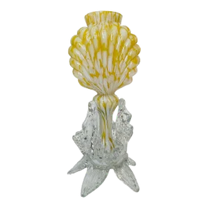 Early 20th Century Bohemian Yellow and Clear Art Vase