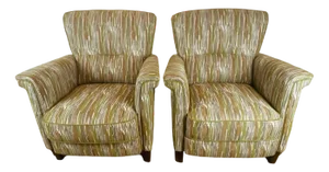 Vintage Lounge Chair in Striped Fabric