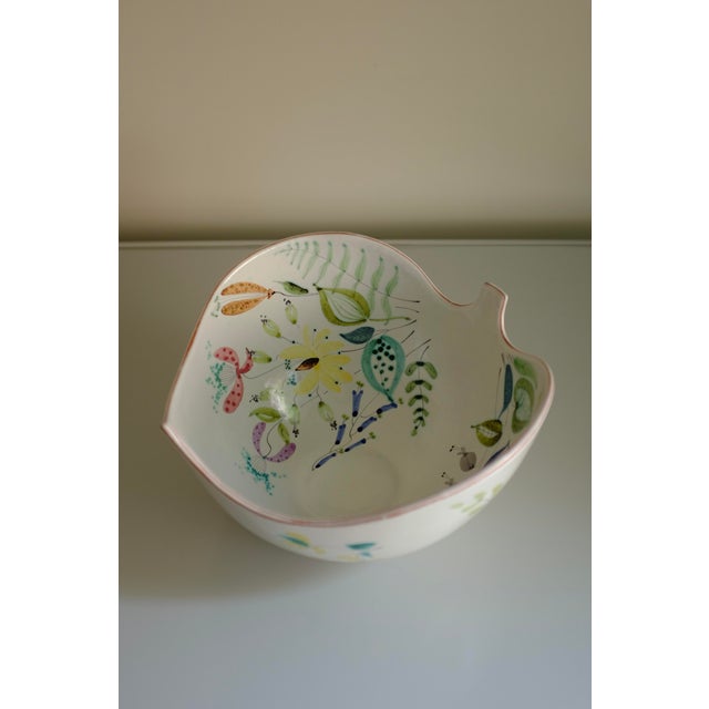 Mid-Century Modern Large 1950s Faience Ceramic Bowl by Stig Lindberg For Sale - Image 3 of 8