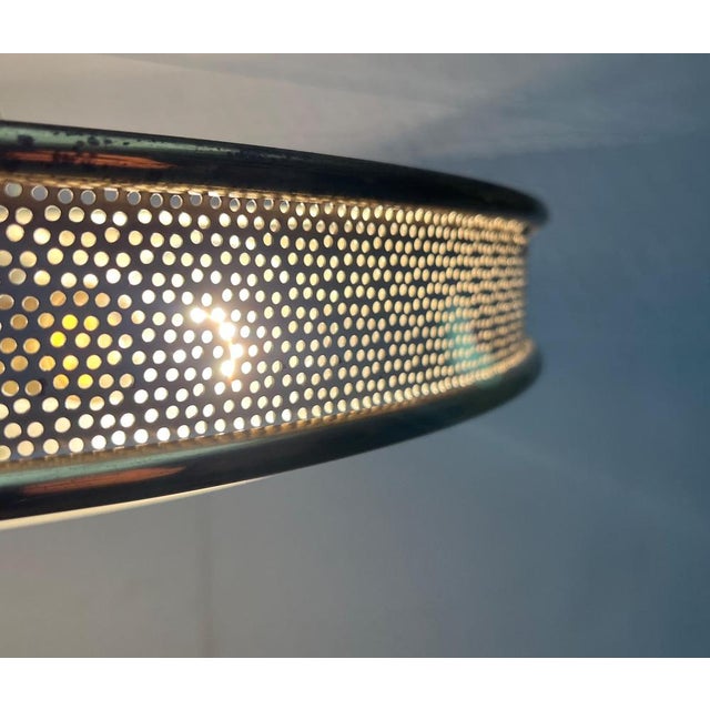 Mid-Century Modern German Metal, Mesh and Glass Plafoniere Pendant Lamp, 1960s For Sale - Image 5 of 18