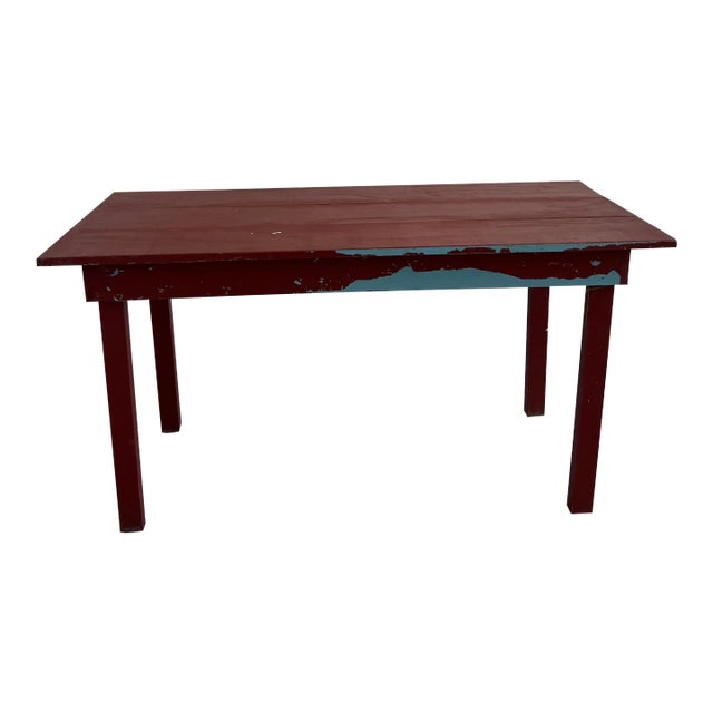 Early 20th Century Antique Farmhouse Table Island, Rectangle For Sale