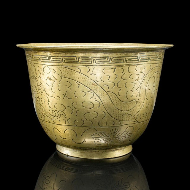 Antique Jardiniere Dish, Japanese, Meiji, Bronze, Decor, Planter Bowl, Victorian For Sale - Image 4 of 10