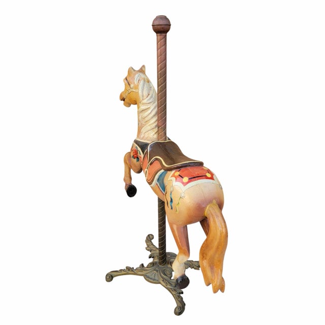 Traditional Antique Wood Painted Carousel Horse For Sale - Image 3 of 10