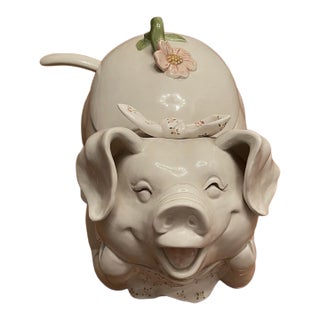 Vintage Fitz and Floyd Ceramic Pig Tureen For Sale