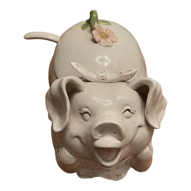 Vintage Fitz and Floyd Ceramic Pig Tureen For Sale