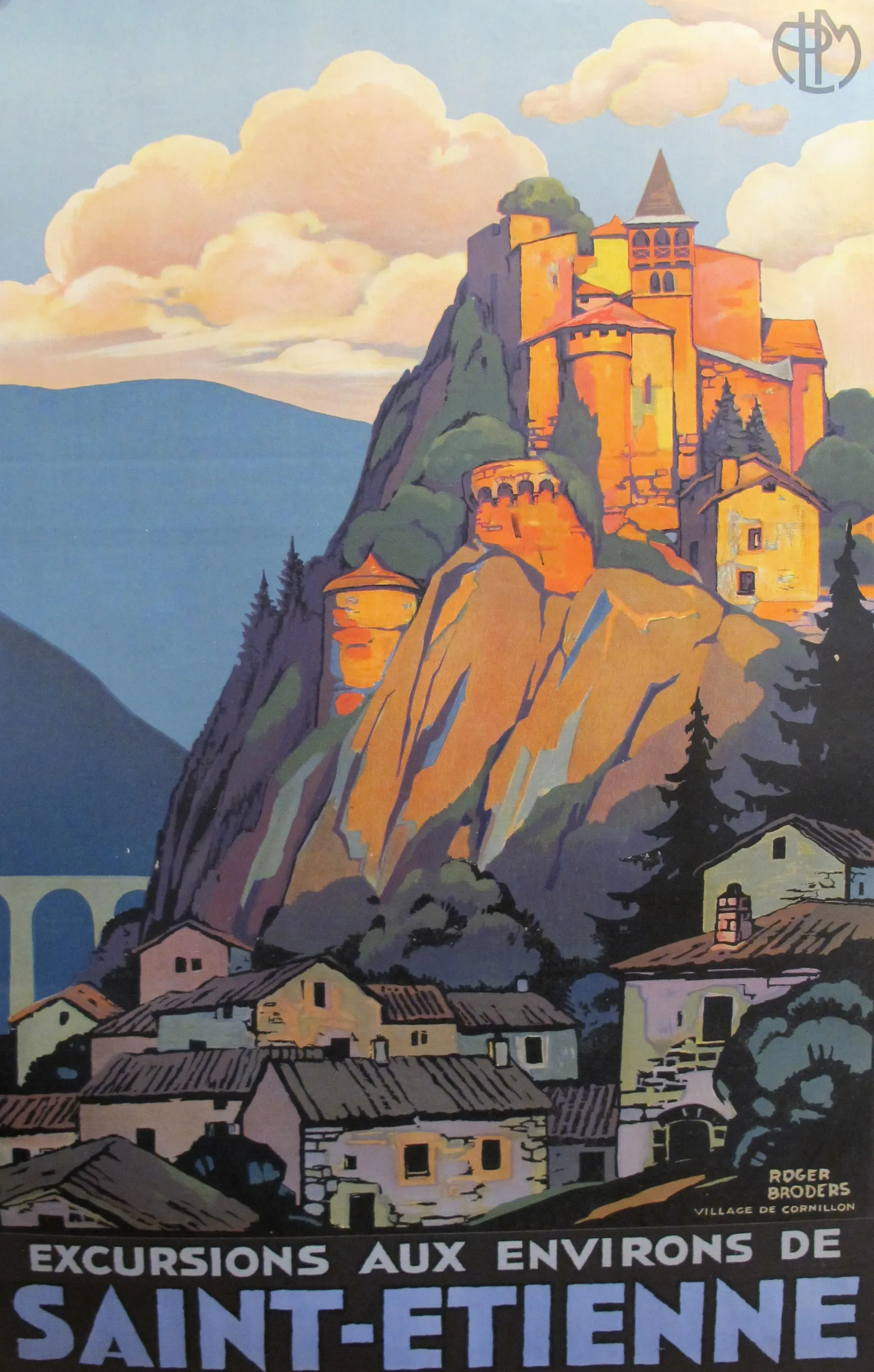 French 1930s Art Deco Travel Poster, Saint Etienne, Roger Broders