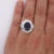 Gia Certified 6.75 Carat Oval Blue Sapphire and Diamond Ballerina Ring Size 7 For Sale - Image 4 of 9