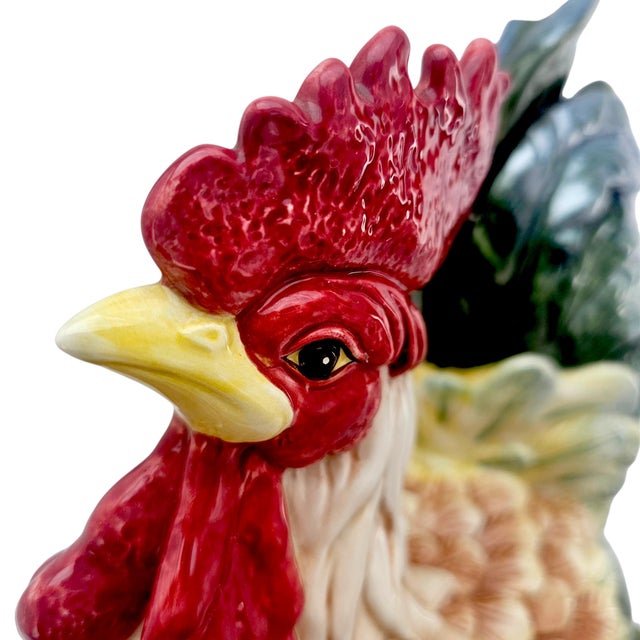Fitz & Floyd Mediterranean Rooster Figurine Large Ceramic Hand Painted 16" For Sale - Image 11 of 18