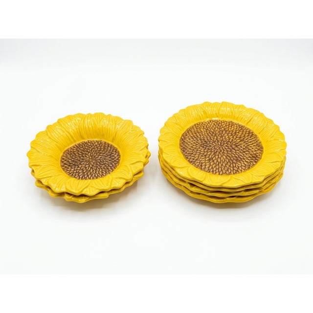 Vintage Faiobidos Portugal Yellow Ceramic Dishes, 1980s, Set of 5 For Sale - Image 4 of 4