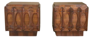 Mid 20th Century Tabago Furniture Mid-Century Cabinets - 2 Pieces