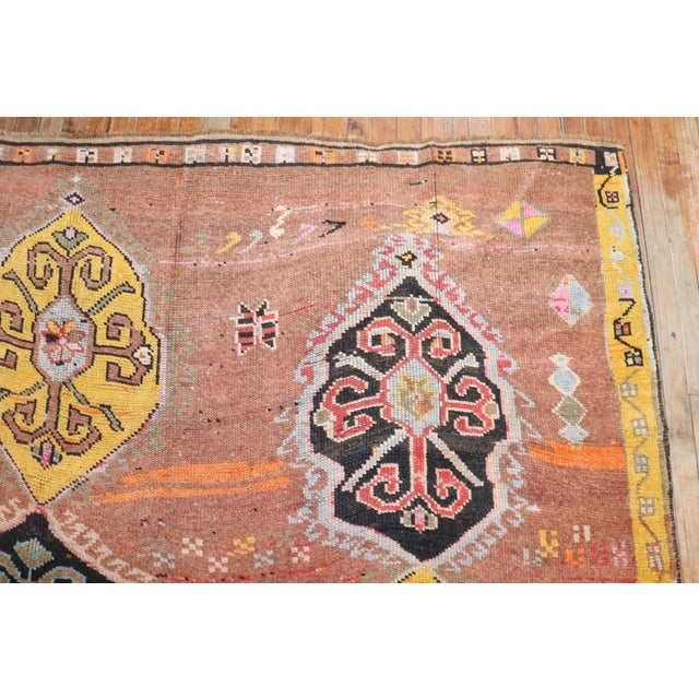 Zabihi Collection Geometric Odd Size Turkish Rug For Sale - Image 4 of 12