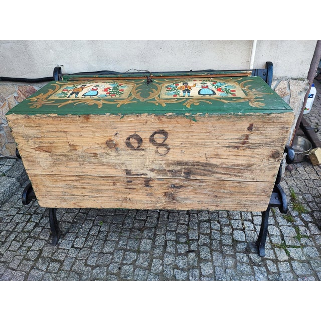 Antique Dowry Chest, 1888 For Sale - Image 6 of 11