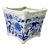 1940s Vintage Boho Chic Hollywood Regency Chinoiserie Blue Onion Petite Planter For Sale