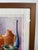 Signed watercolor still life of glass vessel art in walnut frame