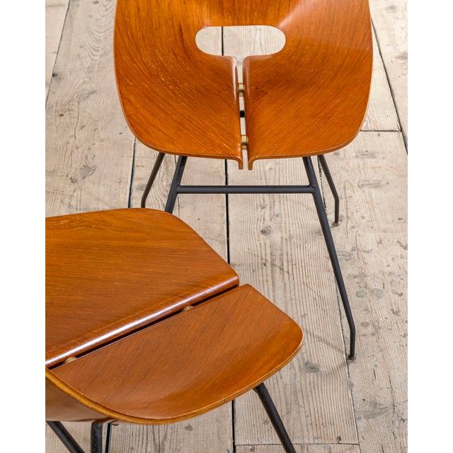 Wooden Chairs attributed to Carlo Ratti, 1950s, Set of 4, in Good conditions. Designed 1950 to 1959 This piece is...