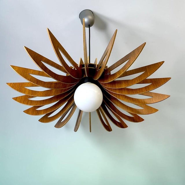 Wood Scandinavian Portuguese Modular Wooden Hanging Lamp, 2010s For Sale - Image 7 of 13
