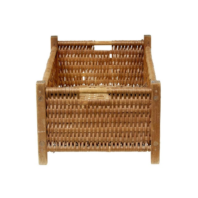 19th century Scandinavian handmade woven basket circa 1890. Here we have a fine example of rural swedish craft work. Pine...