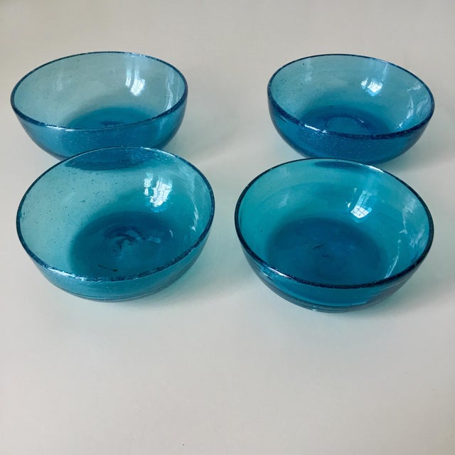 Vintage Murano Blue Blown Glass Bowls Set of 4 Chairish