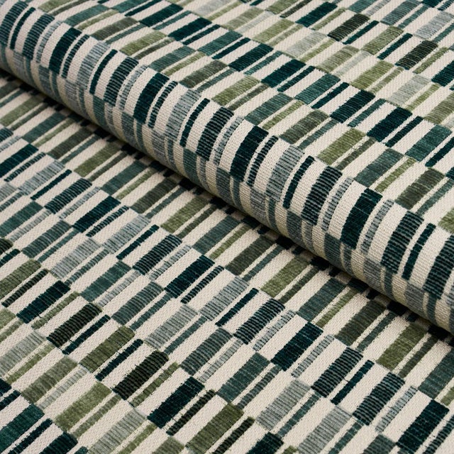Contemporary SAMPLE - Schumacher Anders Performance Fabric In Green For Sale - Image 3 of 3