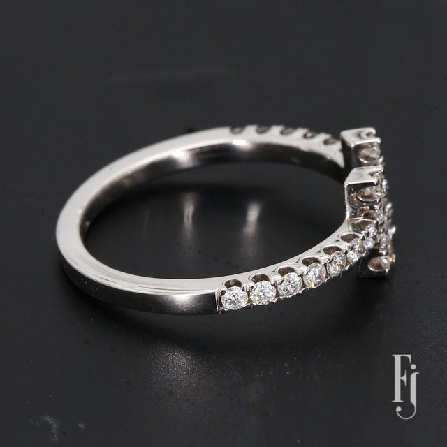Here is a 14k White Gold Bypass Ring with ~0.46ctw of Diamonds. Ring Size - 6.5 Total Weight - 2.2g