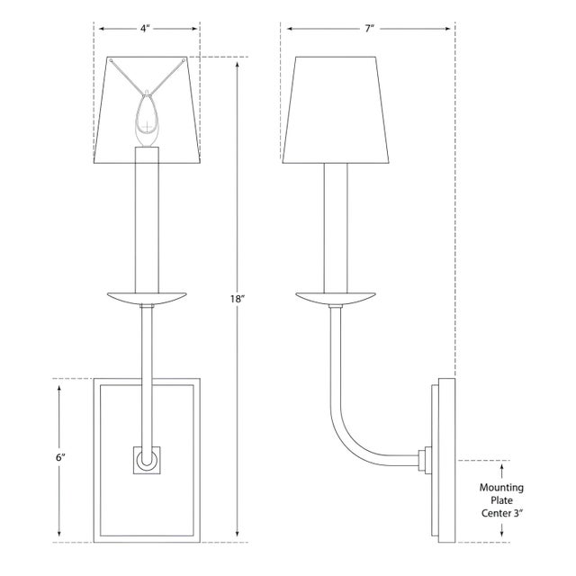 Visual Comfort Chapman & Myers for Visual Comfort Signature TT Single Sconce in Bronze For Sale - Image 4 of 4