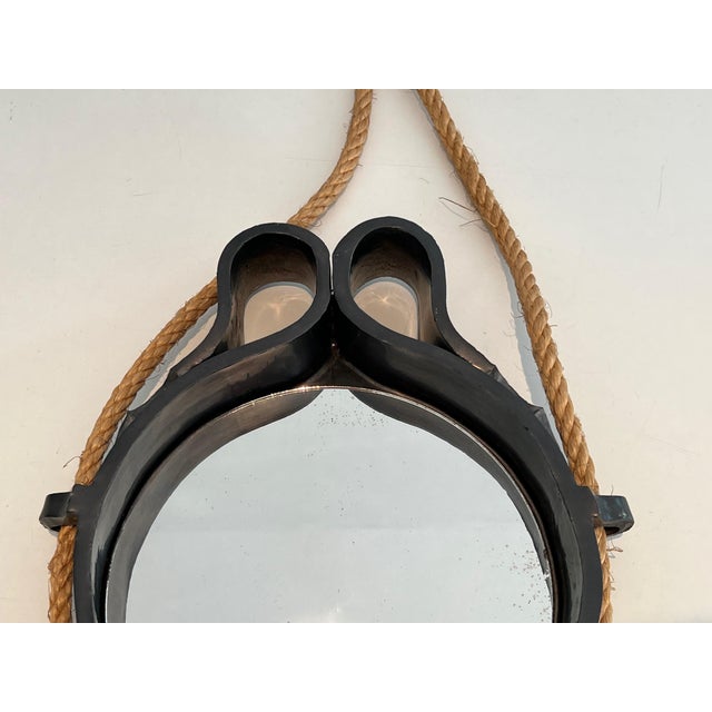 Small Ceramic and Rope Mirror For Sale - Image 6 of 12