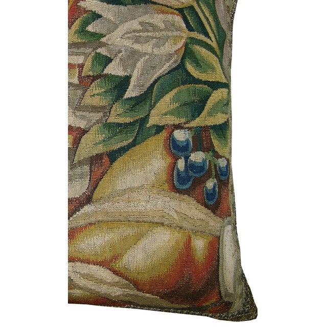 Ca.1700 Antique Brussels Tapestry Pillow - 21'' X 19'', Handmade and Needlework, Extremely Fine and Unique