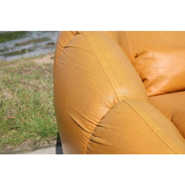 Space Age 3-Seater Sofa in Orange Imitation Leather, 1970s For Sale - Image 18 of 18