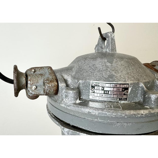 Dark Grey Cast Aluminium Explosion Proof Lamp from Elektrosvit, 1970s For Sale - Image 13 of 18