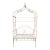 Vintage-Style French Country White Wrought Iron Garden Canopy Bench For Sale