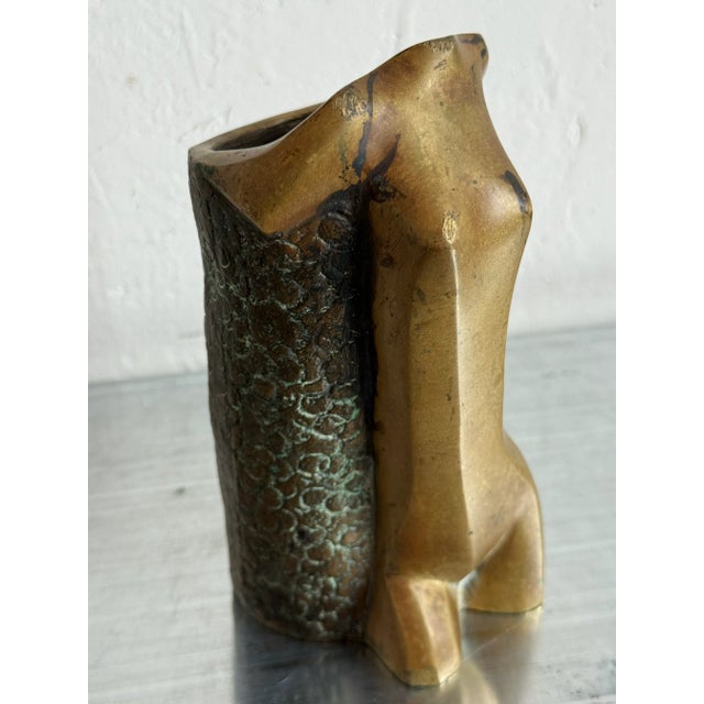 Bronze Brazilian Modern Female Sculptural Vase or Pen Holder, 1960s For Sale - Image 8 of 13
