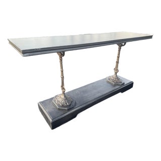 Vintage French Zinc and Cast Iron Console Table Restoration Hardware For Sale