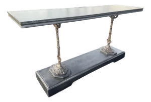 Vintage French Zinc and Cast Iron Console Table Restoration Hardware