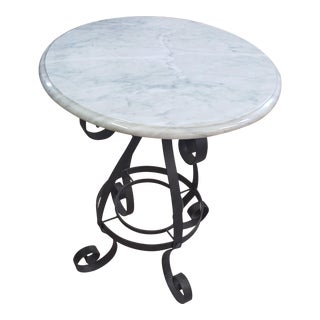 Traditional Maitland Smith Lamp Table Gray Marble Top For Sale