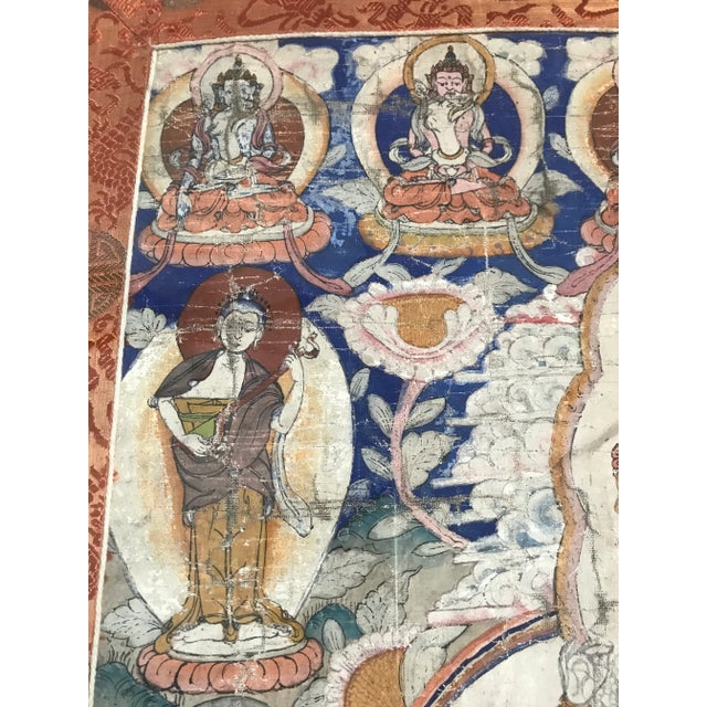 Boho Antique Tibetan Thanghka Avalokiteshwara For Sale In Miami - Image 6 of 7