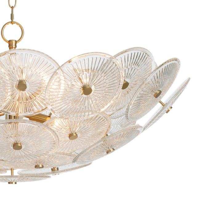 2020s Holly Glass Disc Chandelier, Clear For Sale - Image 5 of 7
