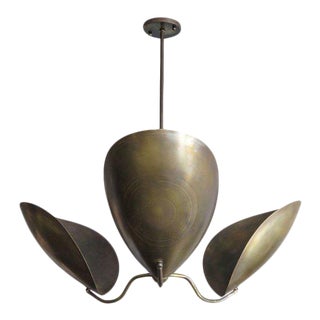 Gallery L7 Raw Brass Chandelier ‘Chiton-3’ For Sale